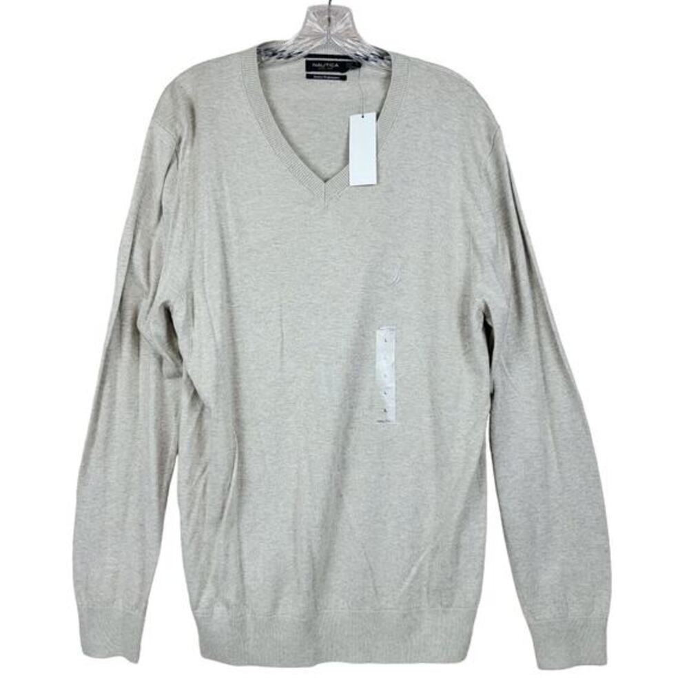 Nautica Luxury Performance‎ Modal Cotton Blend Pullover Sweater Men L Gray
